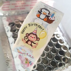 π NEW 500 pcs Colorful Happy Birthday Stickers (8 Animal Designs)